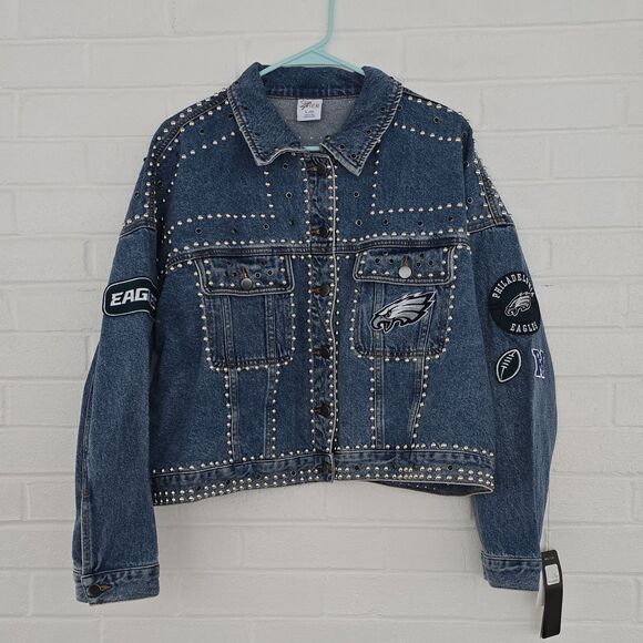 Carl Banks Jackets & Blazers - 200$ G-III by Carl Banks Women's Philadelphia Eagles Studded Button Jacket Sz. L